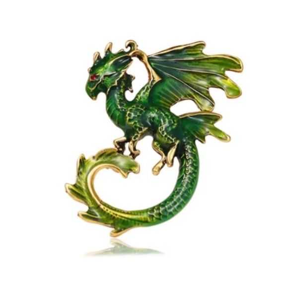NIP Unique Dragon Pin Brooch in Either Blue or Green! You Pick 1! - Picture 3 of 5